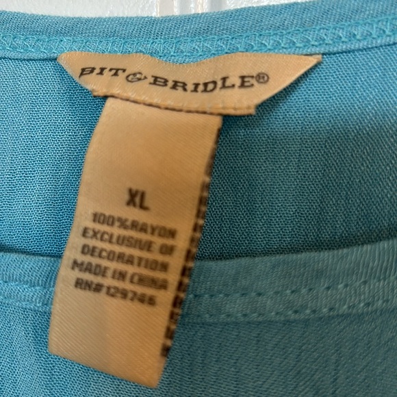 Bit and Bridle blouse. Light blue. Size XL. Lace insert New with tag. Sleeveless - Picture 3 of 3